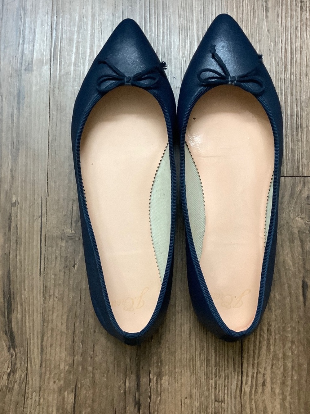 J. Crew Navy Pointed Toe Ballet Flats